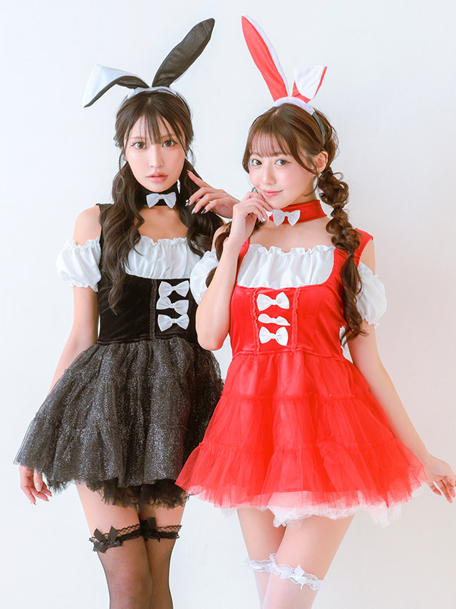 コスプレ バニー ふわふわチュール プチプラ ガーリー 3点セット の組みイメージ画像2枚目
