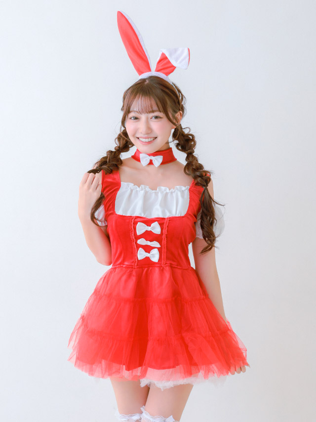 コスプレ バニー ふわふわチュール プチプラ ガーリー 3点セット 立ち姿イメージ画像6枚目