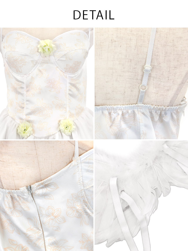 コスプレ ウィング付きフレアスカートペアベアトップガーリー悪魔&天使のディティール