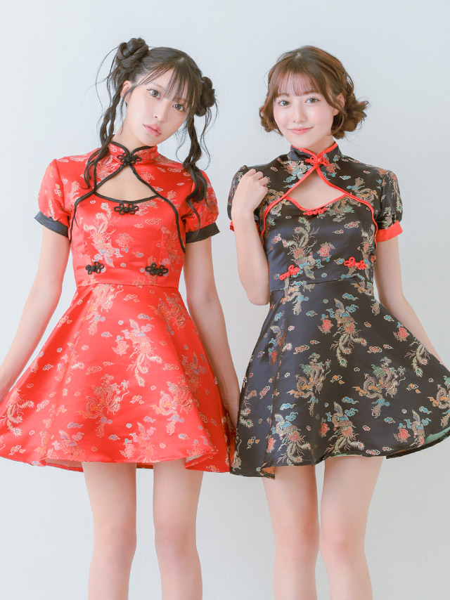 コスプレ チャイナ ジャガード風 バストカット 1点セット の組みイメージ画像1枚目