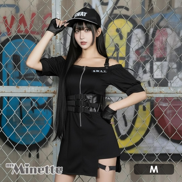 コスプレ ショルダーカットフロントジップ体型カバーペアガーリーSWATポリの商品画像