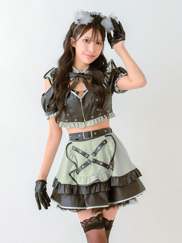 コスプレ ウルフ アニマル メイド レザー 6点セット の立ち姿イメージ画像1枚目