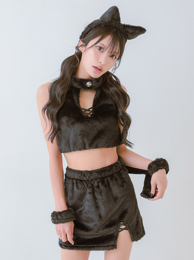 コスプレ アニマル ねこ もこもこ セットアップ ペア 5点セットの商品画像2枚目