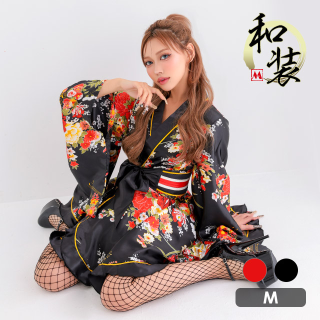 コスプレ 和ドレス セクシー 花魁 長袖 体型カバー ロング丈 3点セットの商品画像