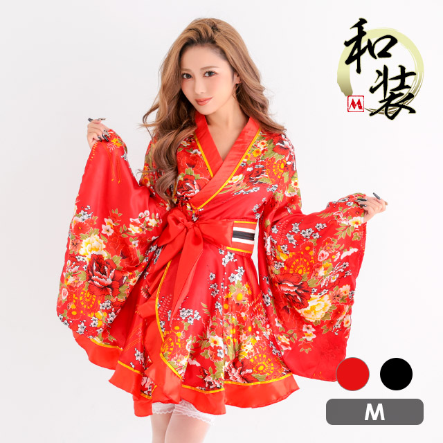 コスプレ 和ドレス セクシー 花魁 長袖 体型カバー ロング丈 3点セットの商品画像