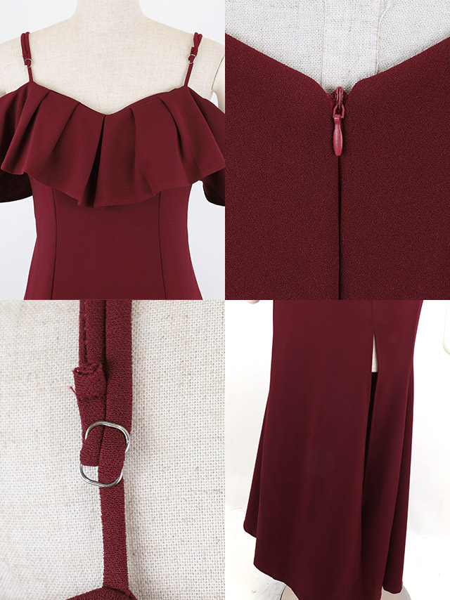 ロングドレス プチプラ ストレッチ マーメイド 谷間 肩あき 新人 背中魅せ 高身長 Aライン 黒 ホステス キャバドレスの商品特徴1