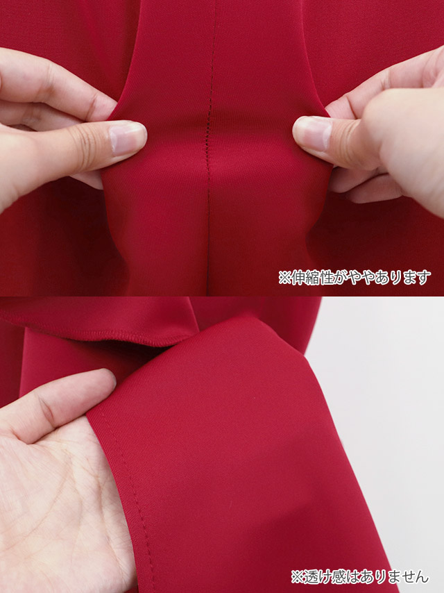 ロングドレス プチプラ 新人 タイト スリット セクシー 胸元隠し ラウンジ スナック フリル Vネック 黒 キャバドレスディティール2