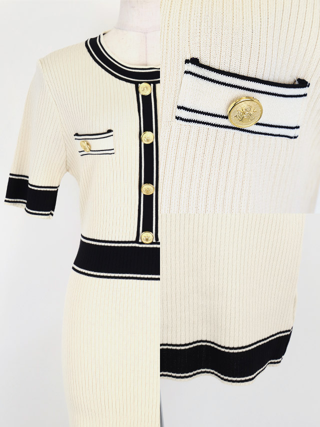 ワンピース 安い タイト膝丈ドレス 半袖 大人 上品 ストレッチ ブラジャーのまま バイカラー プチプラ キャバドレスの詳細画像1