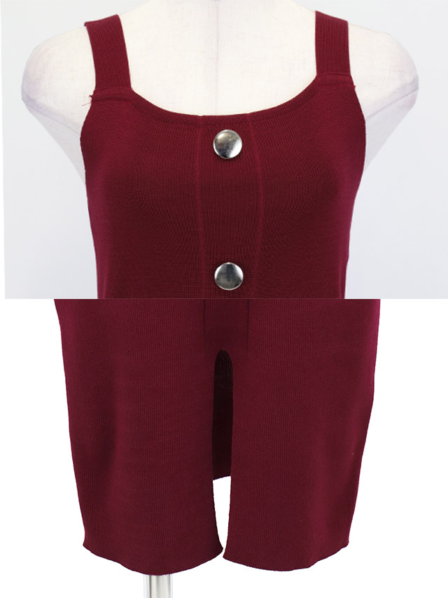 膝丈ドレス ノースリーブ ワンピース ニット ストレッチ ワンカラー ブラジャーのまま バイカラー 安い プチプラ タイト キャバドレスの詳細画像1