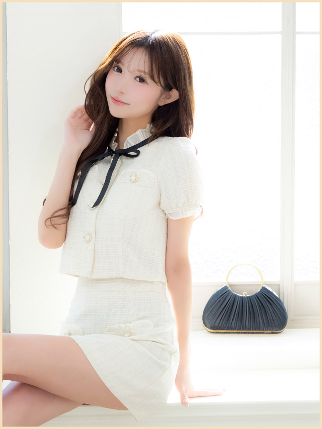 ハンドバッグ リングハンドル サテン プリーツ チェーン 2Way の商品画像1枚目