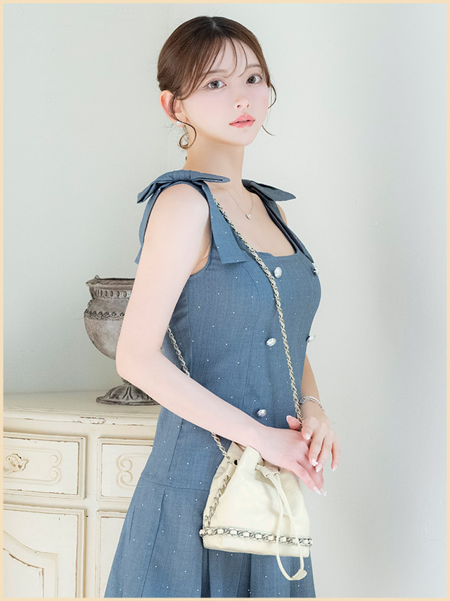 ショルダーバッグ 巾着 キルティング シルバーチェーン の商品画像6枚目