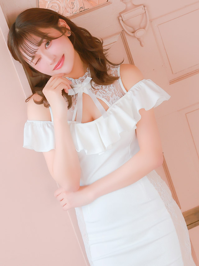 ネックリボン 肩あき フリル袖 カットアウト ヌーディーレース ストレッチ タイトミニドレスの商品画像2枚目