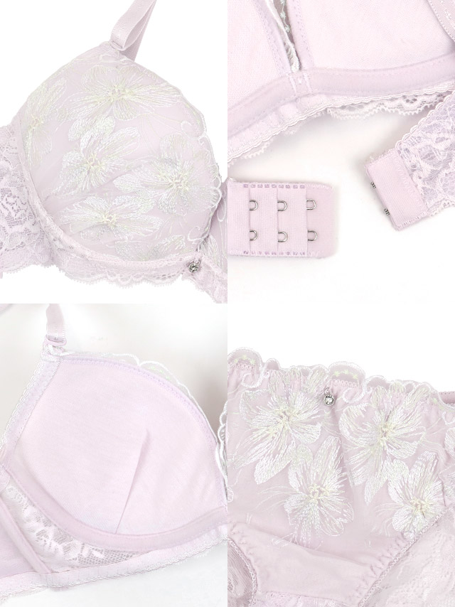 ホワイトリリーレースカップブラジャー＆ショーツ2点セット商品詳細2