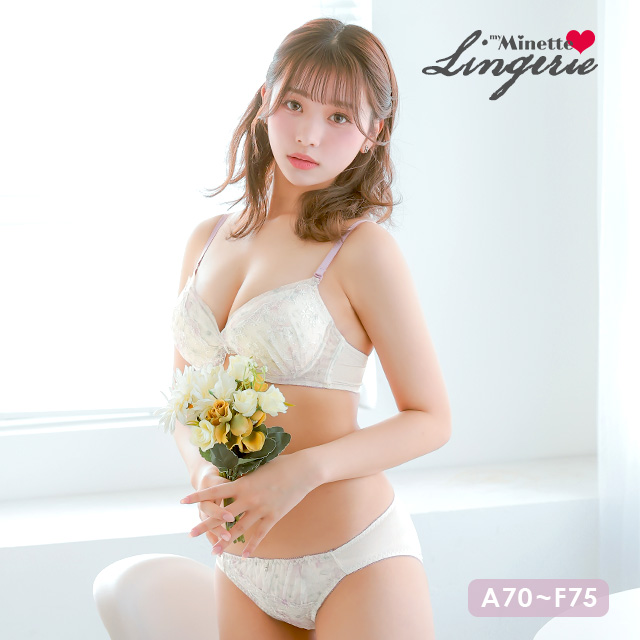 勝負下着 シアーブロッサムカップブラジャー＆ショーツ2点セット1