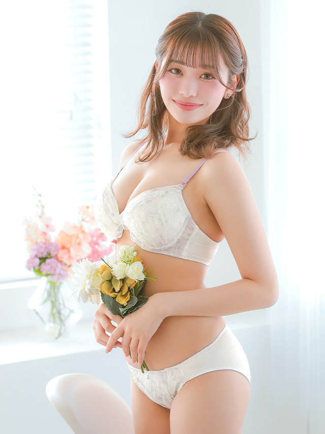 勝負下着 シアーブロッサムカップブラジャー＆ショーツ2点セット5