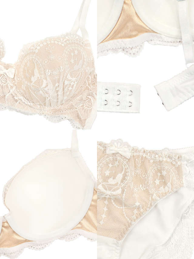 勝負下着 セクシー ランジェリー ヌーディー ノスタルジック 刺繍 レース ブラック 白 脇高 ブラジャー ショーツ ランジェリー 下着 2点セット ディティール画像2枚目