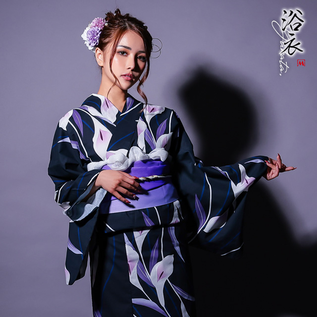 浴衣 選べる帯 浴衣 選べる帯 濃紺 菖蒲 2025 粋シリーズ 2点セットの1枚目