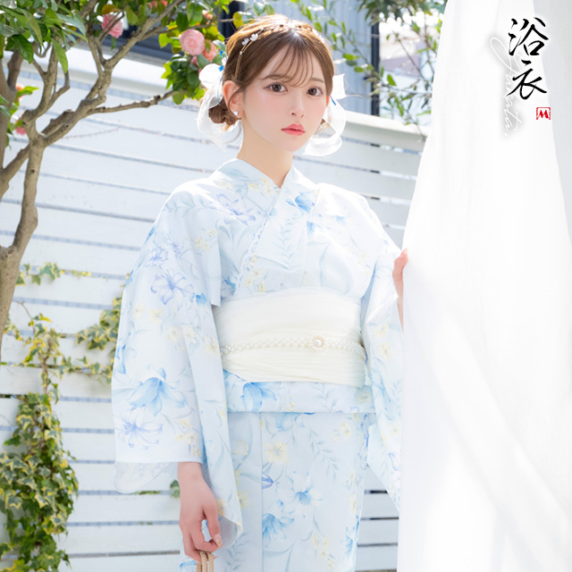 SWEET水色地ニュアンスリリーゆかた2点セット