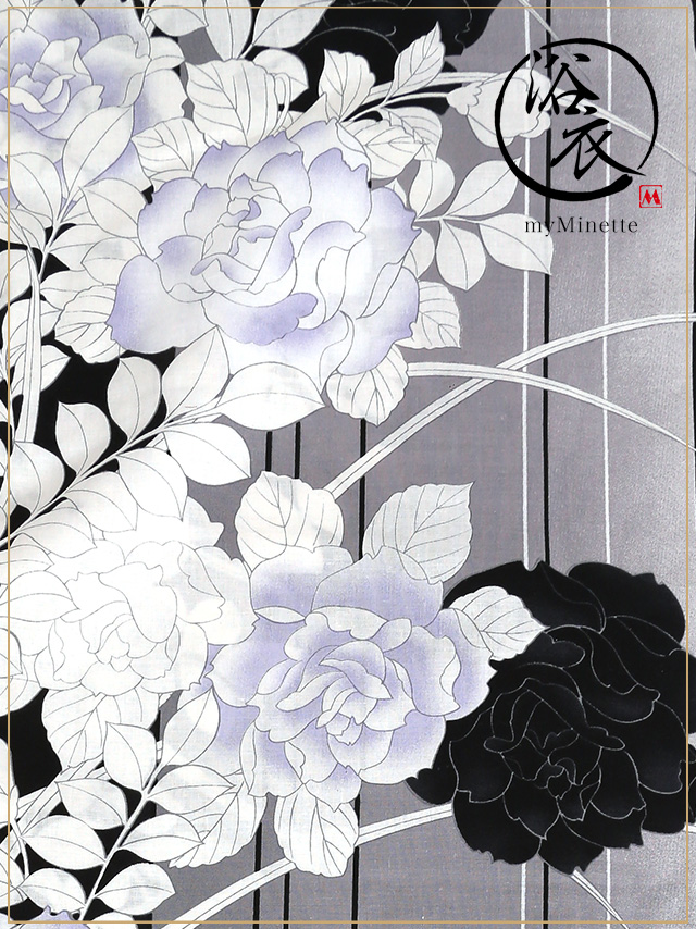 妖艶 ベージュ地にヴィンテージフラワー ゆかた3点セットのセット内容