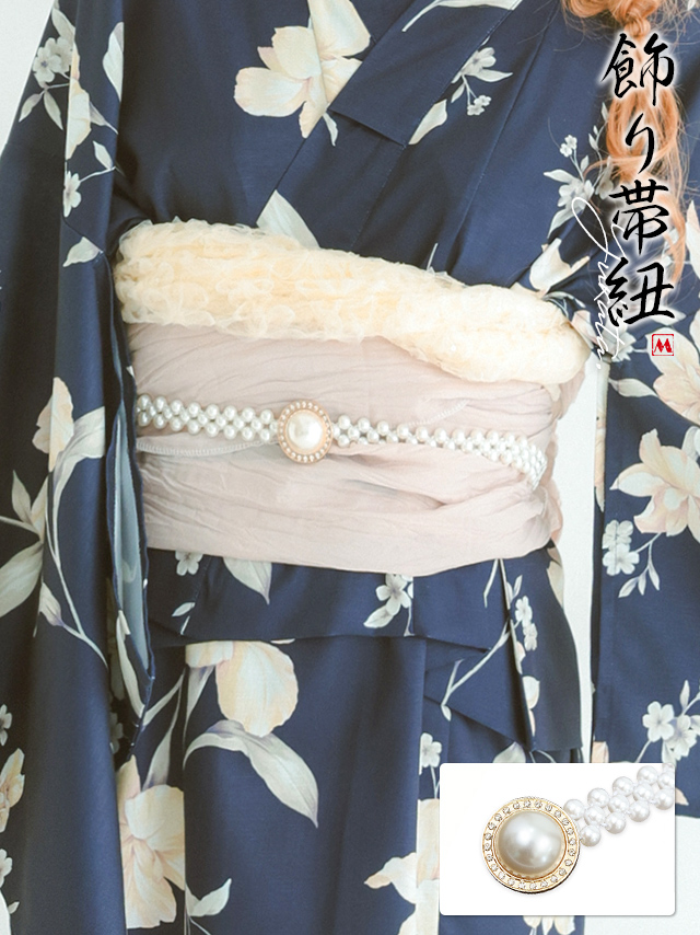 ホワイトパールの装飾がcuteな万能飾り紐