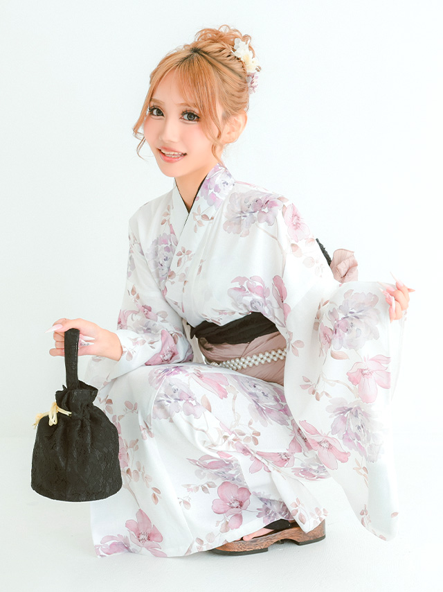 浴衣 プチプラ 3点セット ワンピース2way 花柄 水彩 ガーリー SWEET