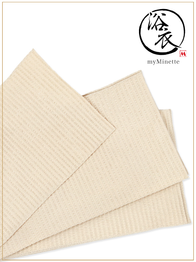 妖艶 ベージュ地にヴィンテージフラワー ゆかた3点セットのセット内容