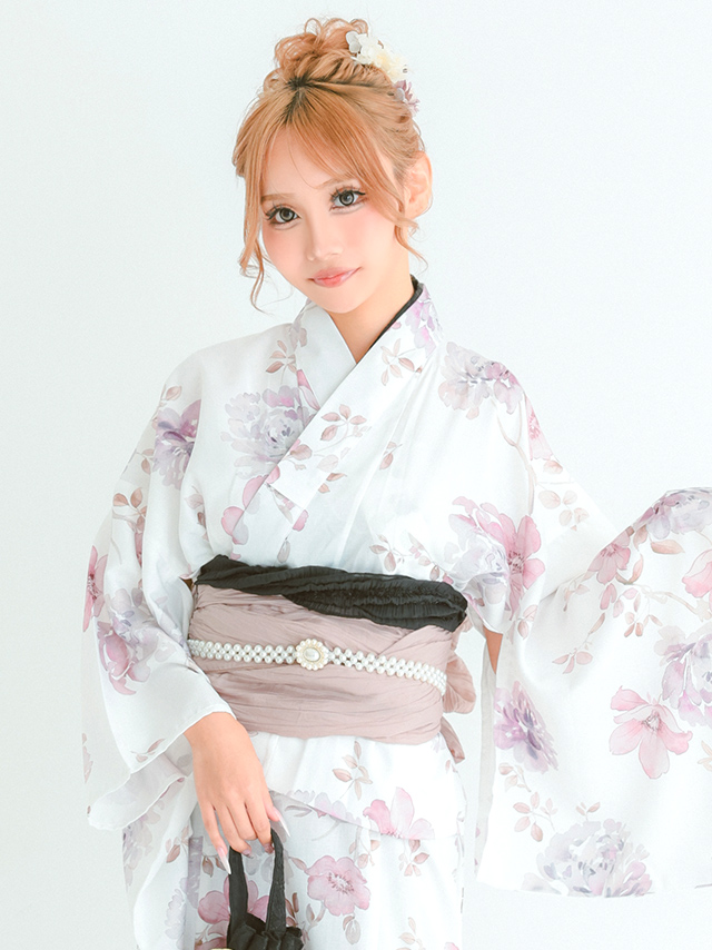 浴衣小物 パール ビジュー ガーリー ホワイト 白 飾り帯紐