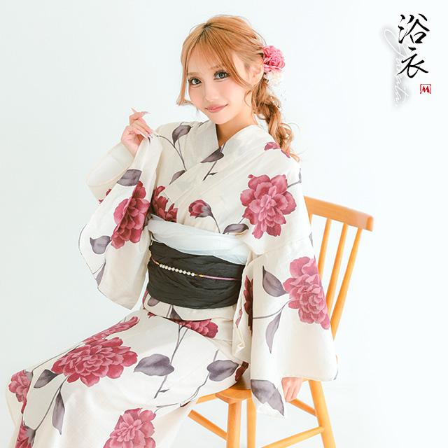 浴衣 2点セット 大人っぽい 妖艶 ヴィンテージフラワー