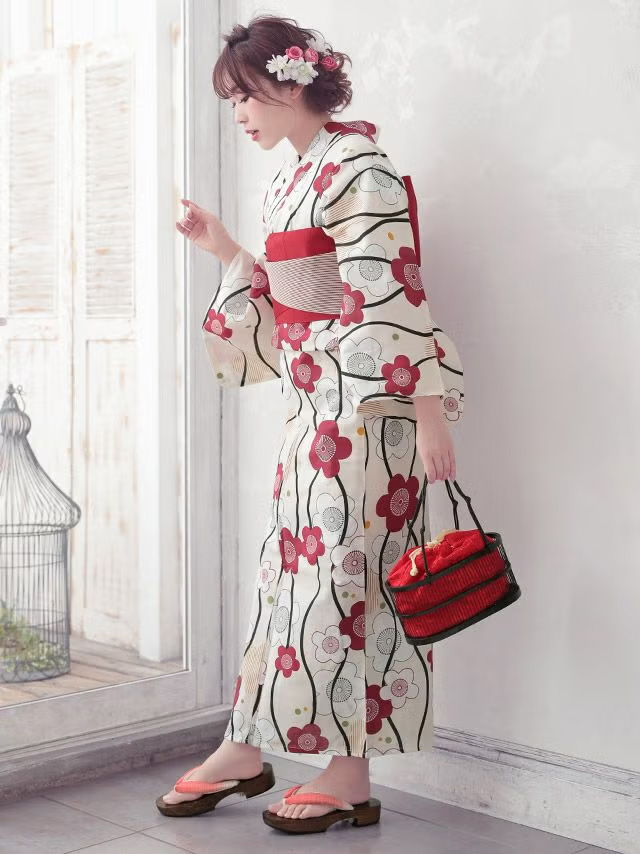 レトロ椿 ゆかた2点セットのイメージ画像2
