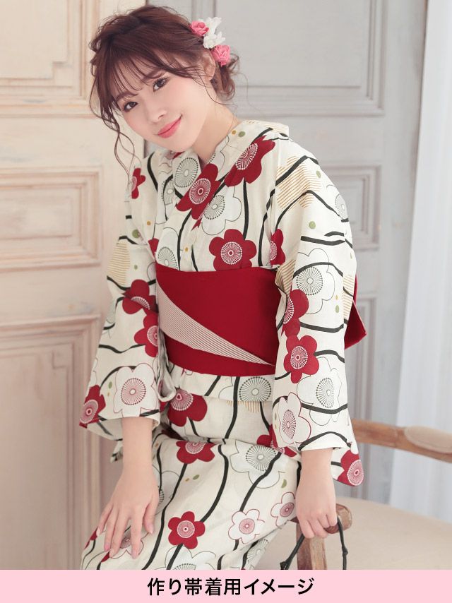 レトロ椿 ゆかた2点セットのイメージ画像4