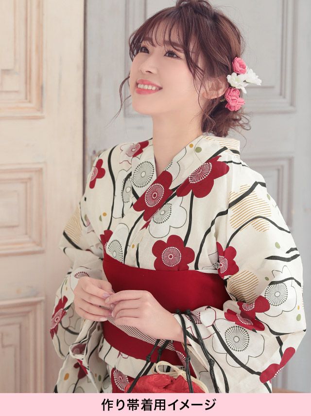 レトロ椿 ゆかた2点セットのイメージ画像5