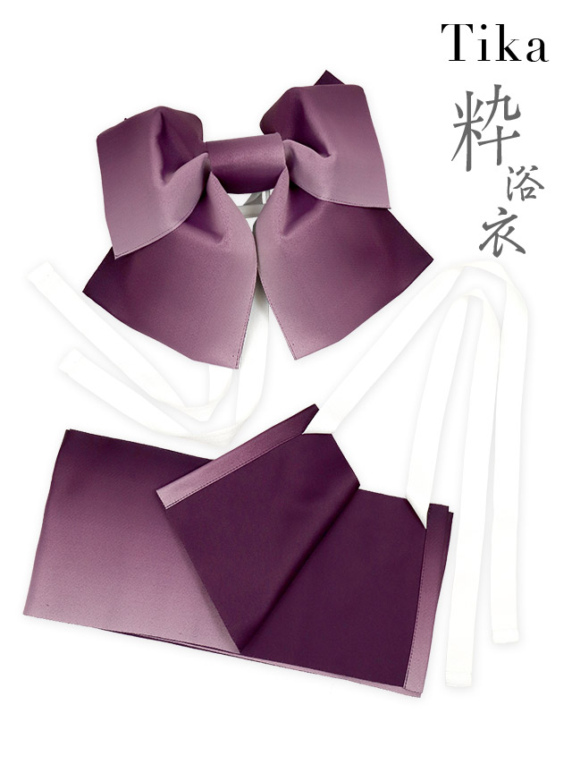 粋 濃紺×しっとり菖蒲の花 ゆかた3点セット