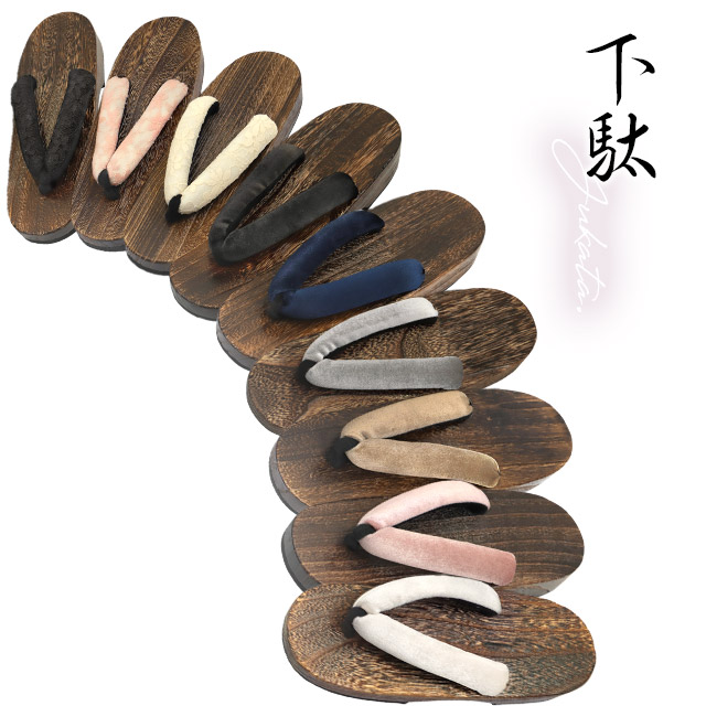  ベロア＆レースデザイン焼き下駄単品