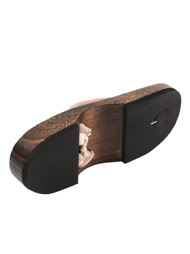  ベロア＆レースデザイン焼き下駄単品