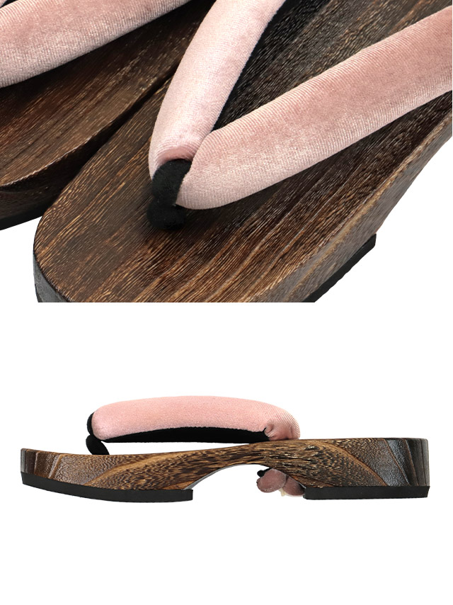  ベロア＆レースデザイン焼き下駄単品