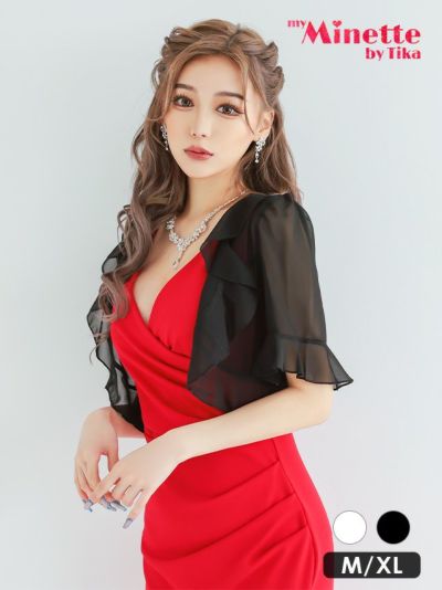 [SALE] 半袖シフォンフリル袖プチプラボ...