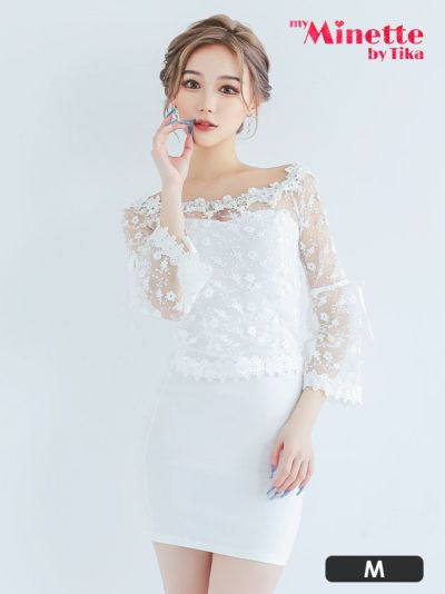[SALE][予約]  花柄刺繍オフショルダ...