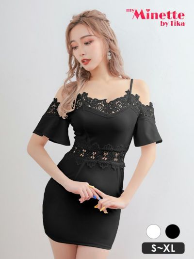 [SALE] 肩あきレース切替プチプラタイト...