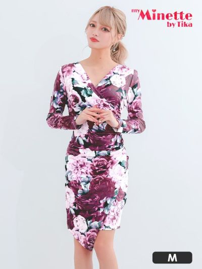 [SALE] フラワーアシメ長袖タイトプチプ...