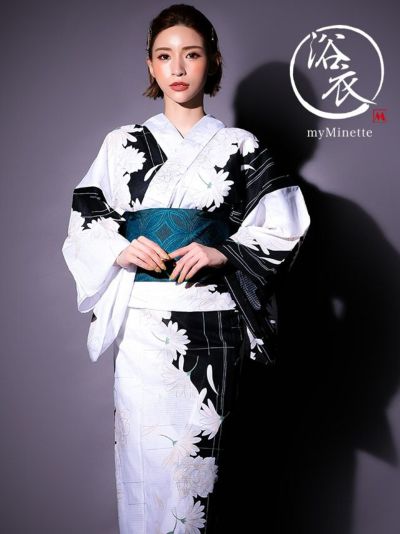 [セール] 浴衣 選べる帯 粋 白牡丹柄 ゆ...