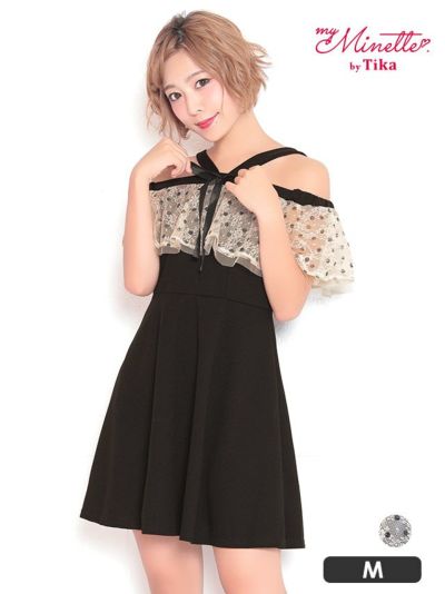 [SALE] ドット柄肩あきフリルレースプチ...