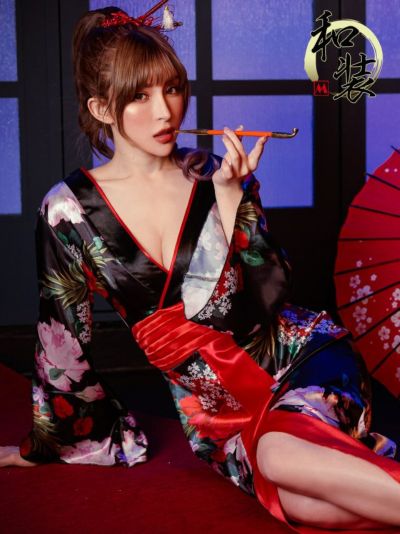 [セール]コスプレ 和装ドレス セクシー花魁コスプレ1点セット [着物ドレス](M～L)