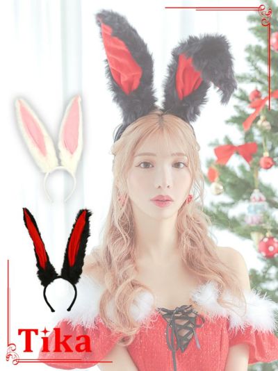 コスプレ 小物 ふわふわファーうさ耳カチューシャ