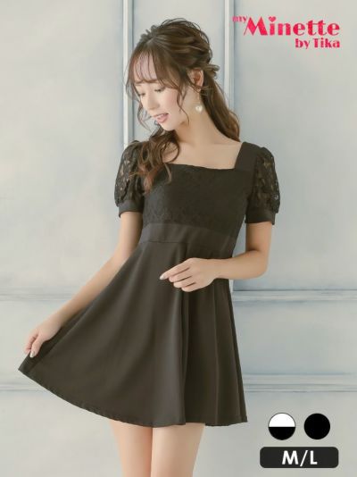 [SALE] パフスリーブ半袖レース切替モノ...