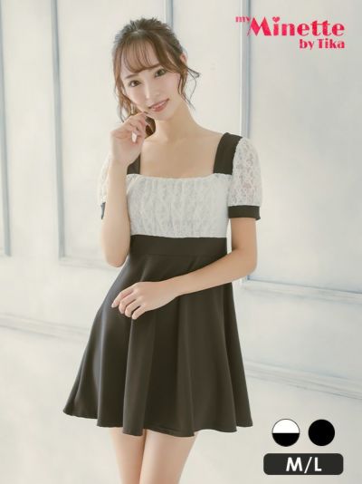 [SALE] スクエアネック袖ありレースプチ...