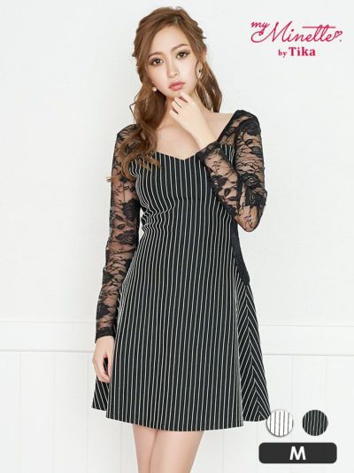 [SALE] ペンタゴンネックストライプ柄長...