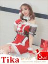 コスプレ サンタ 衣装 クリスマス 仮装 パーティー イベント myMinette マイミネット サンタコス 6点set 2Way オフショルダー ウエスト レース 切替 ラップ ファー タイト サンタコスプレ