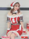 コスプレ サンタ 衣装 クリスマス 仮装 パーティー イベント myMinette マイミネット サンタコス 6点set 2Way オフショルダー ウエスト レース 切替 ラップ ファー タイト サンタコスプレ