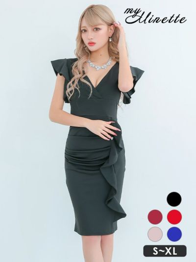 [SALE] フリル袖デザインシンプルタイト...