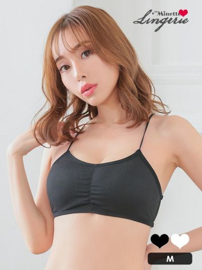 バックコードクロスリブニットチューブブラ【ネ...